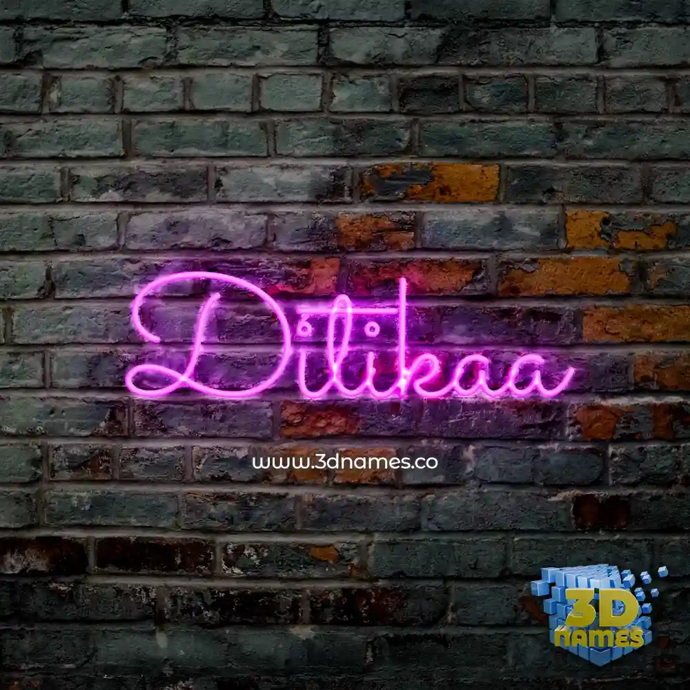 ditikaa in Pink Neon style - 3D name wallpaper
