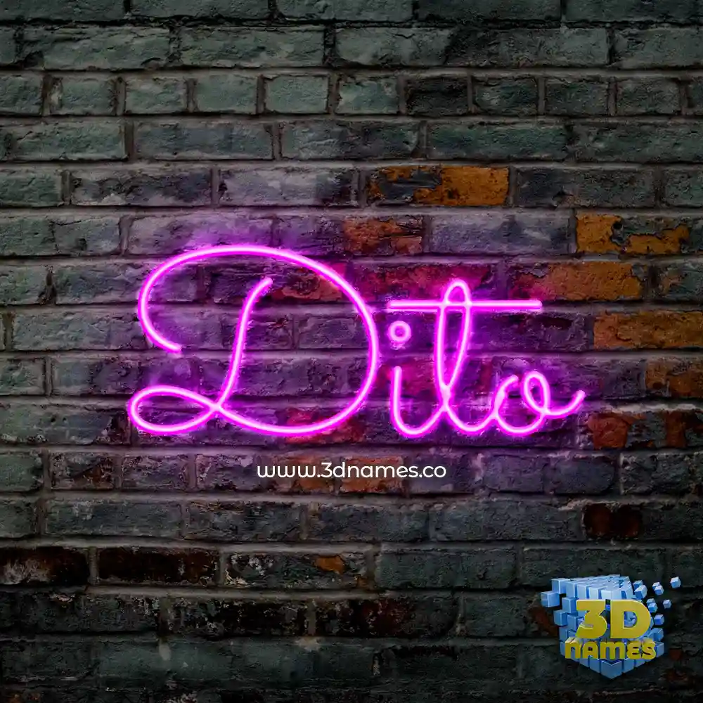 dito in Pink Neon style - 3D name wallpaper