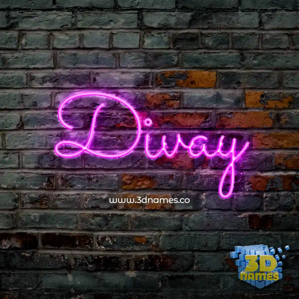 divay in Pink Neon style - 3D name wallpaper
