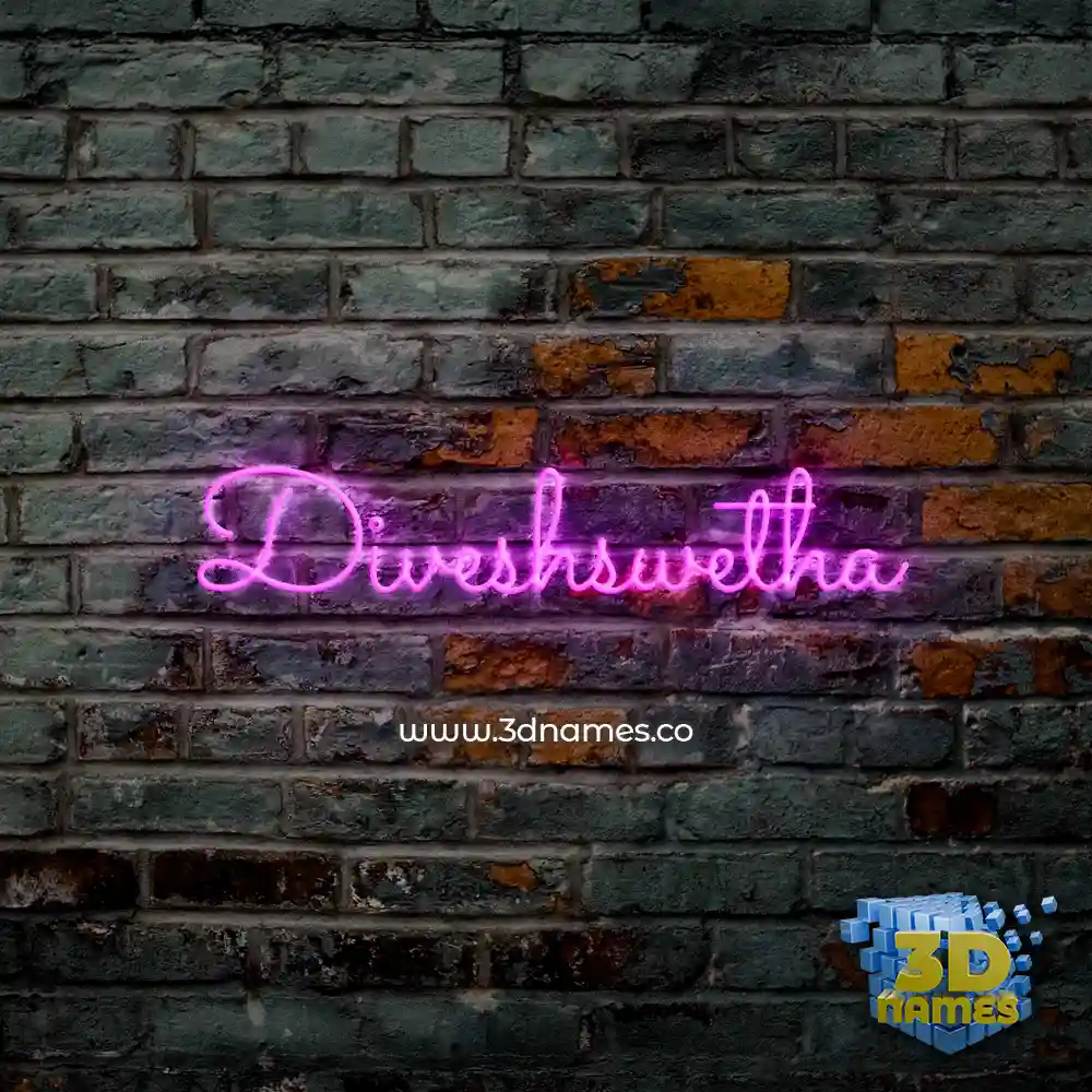 diveshswetha in Pink Neon style - 3D name wallpaper