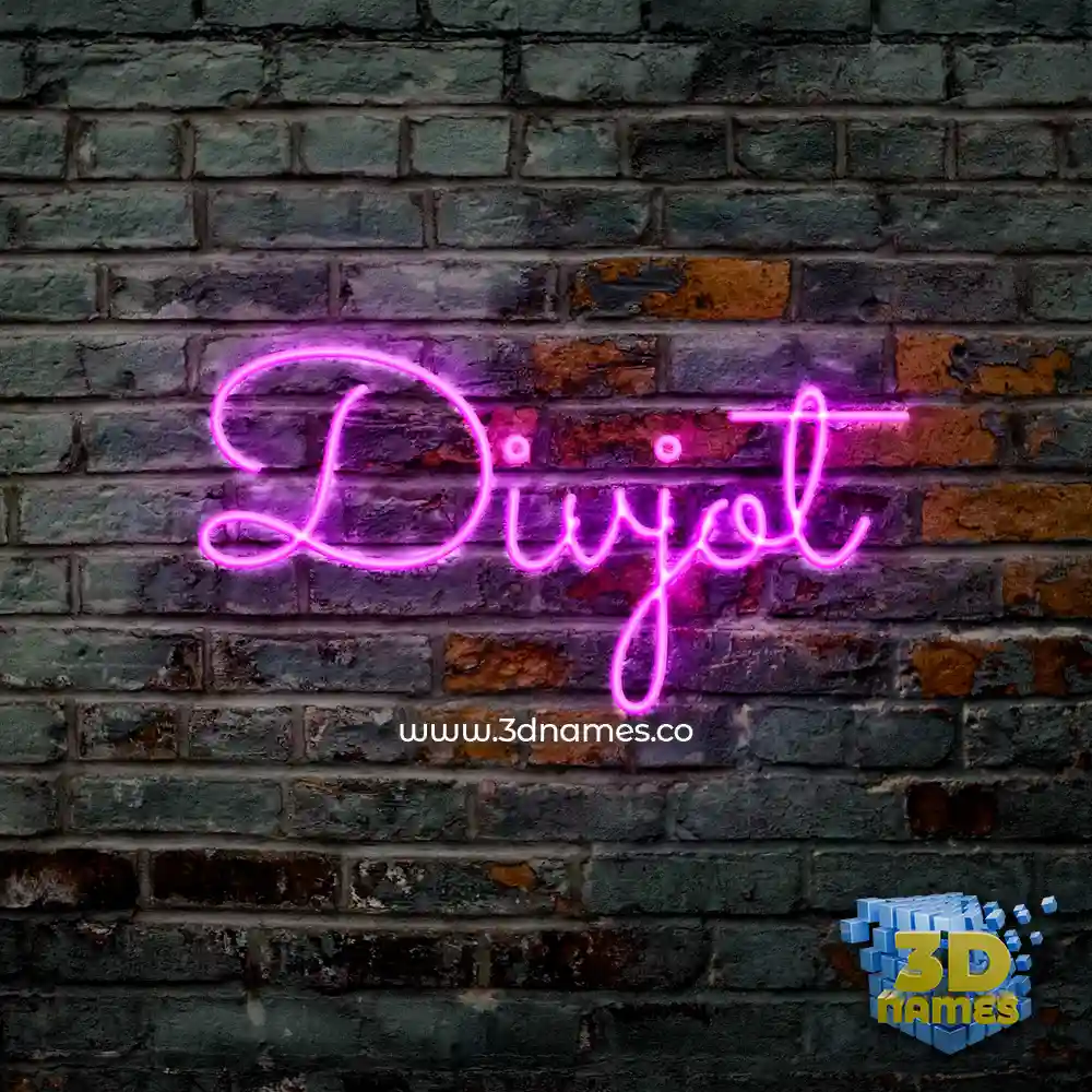 divjot in Pink Neon style - 3D name wallpaper