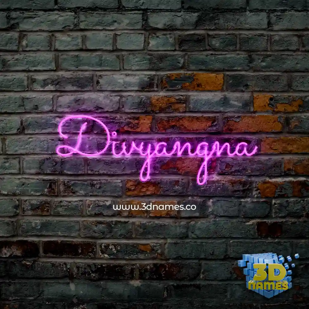 divyangna in Pink Neon style - 3D name wallpaper