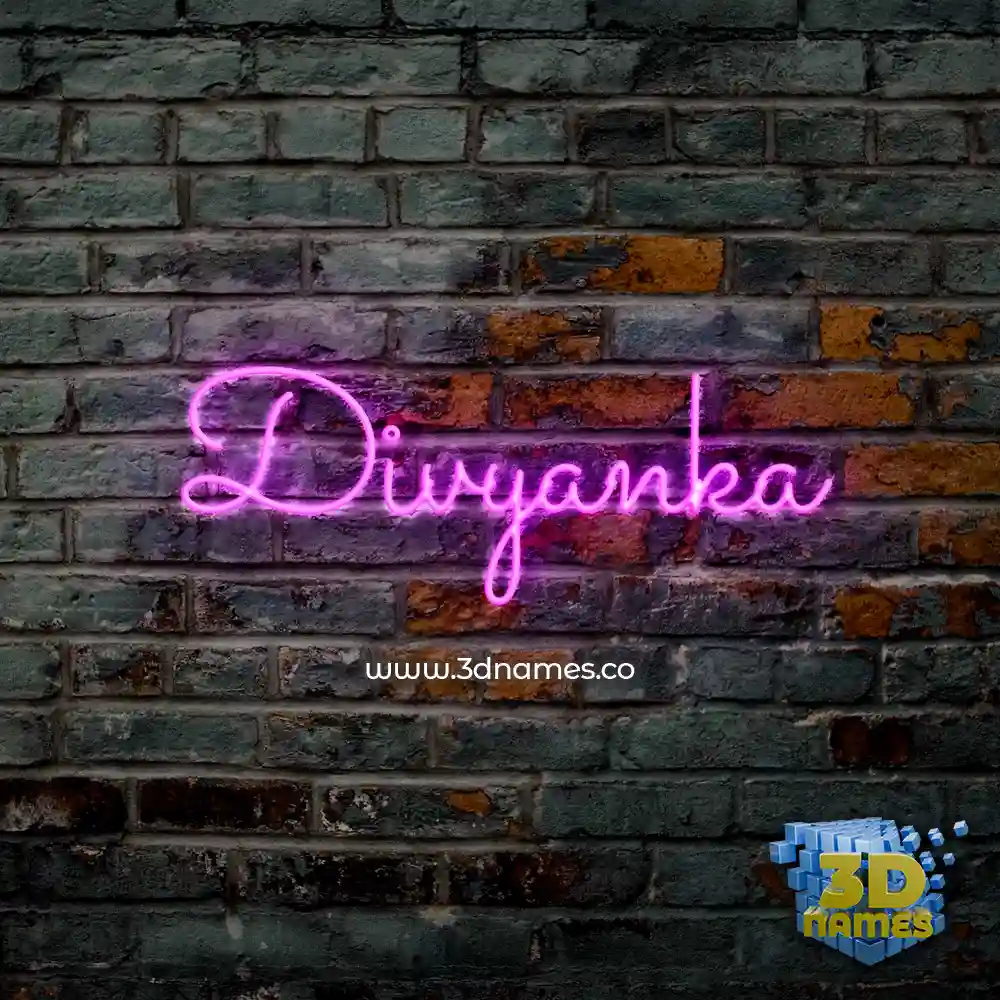 divyanka in Pink Neon style - 3D name wallpaper