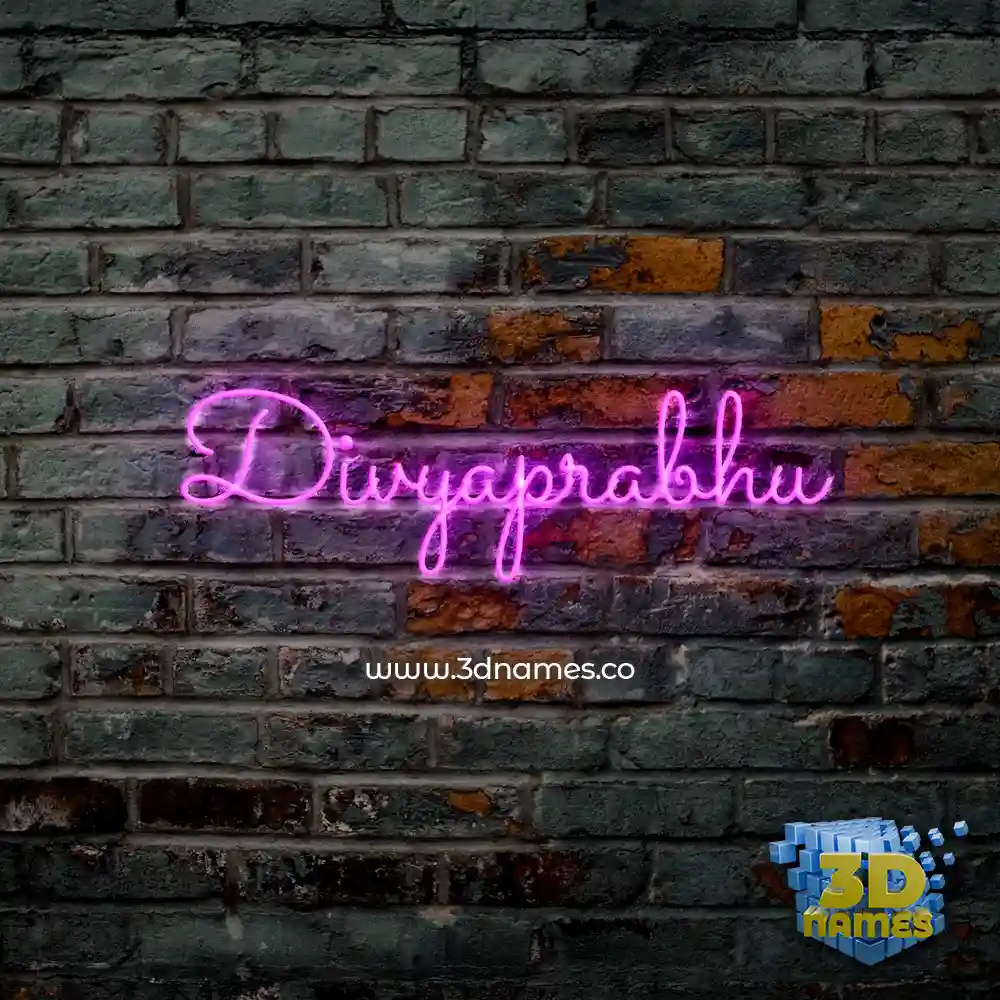 divyaprabhu in Pink Neon style - 3D name wallpaper