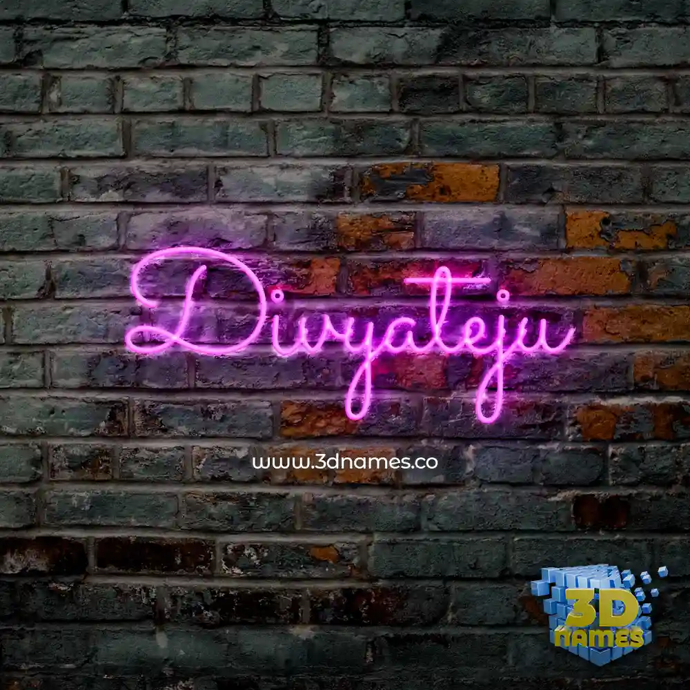 divyateju in Pink Neon style - 3D name wallpaper