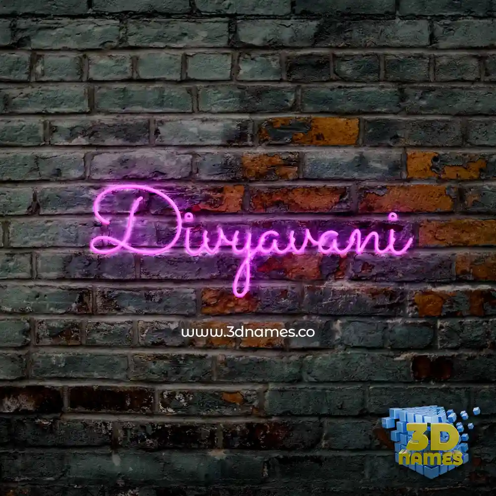 divyavani in Pink Neon style - 3D name wallpaper