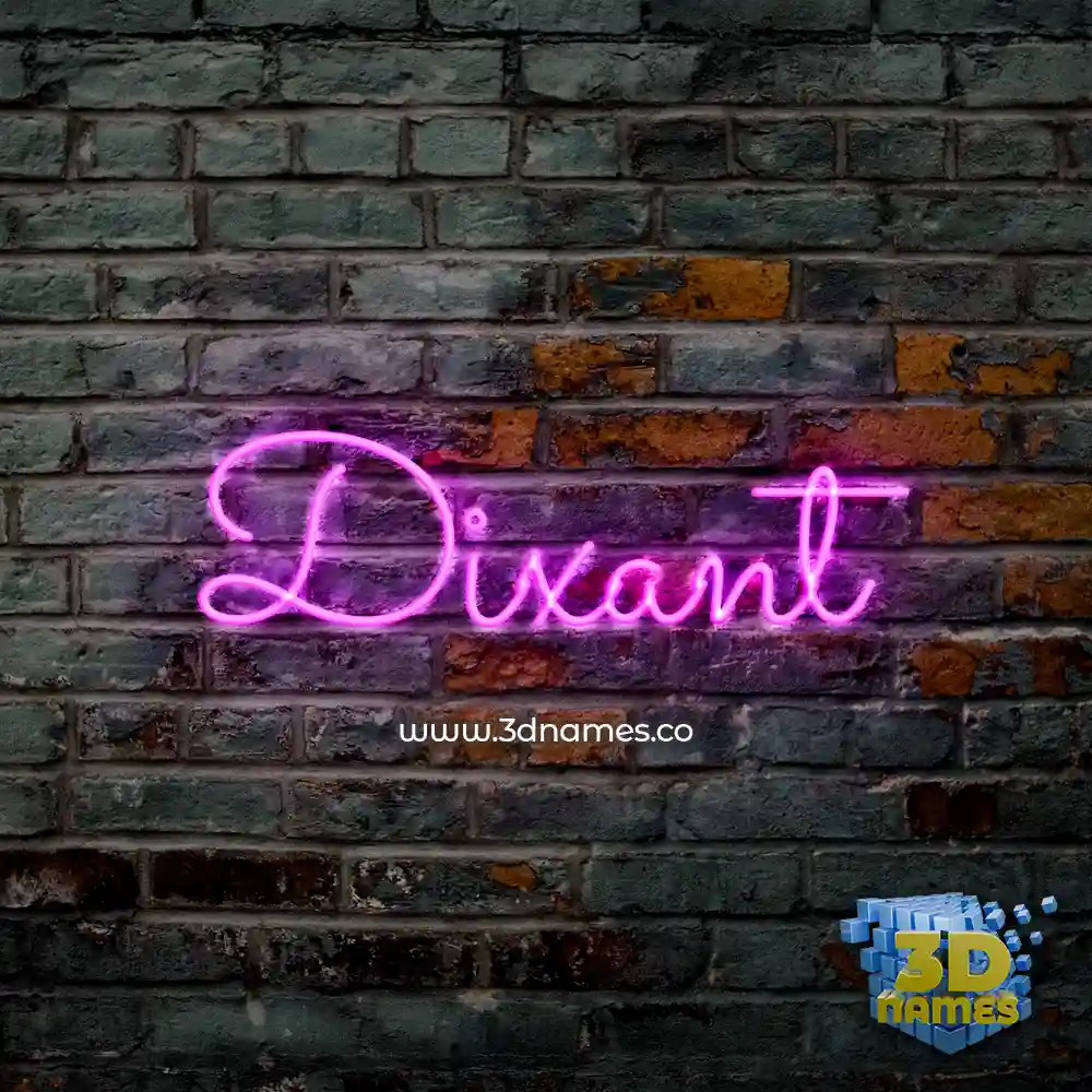 dixant in Pink Neon style - 3D name wallpaper