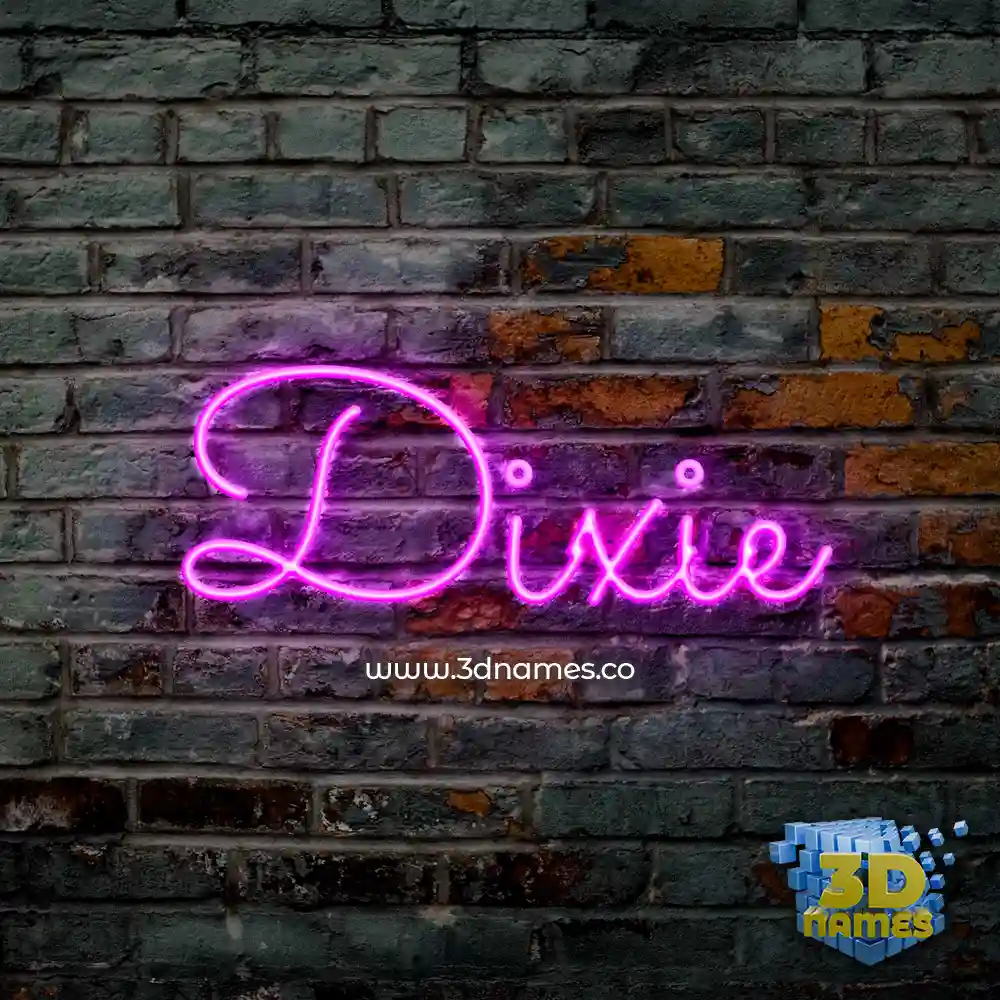 dixie in Pink Neon style - 3D name wallpaper