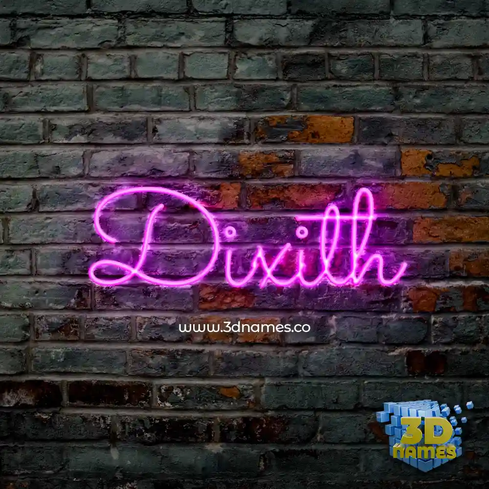 dixith in Pink Neon style - 3D name wallpaper