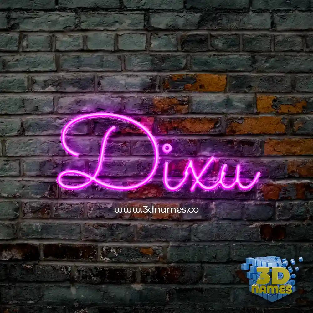 dixu in Pink Neon style - 3D name wallpaper
