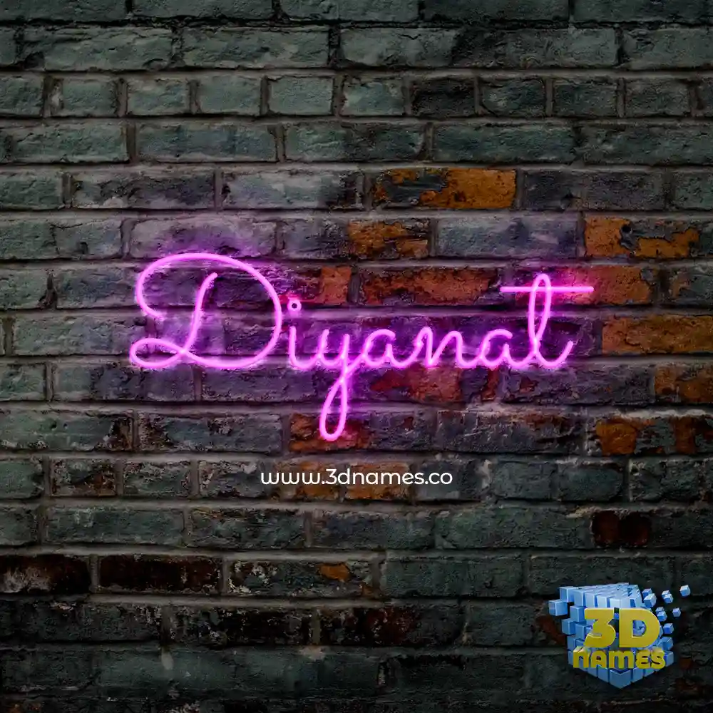 diyanat in Pink Neon style - 3D name wallpaper