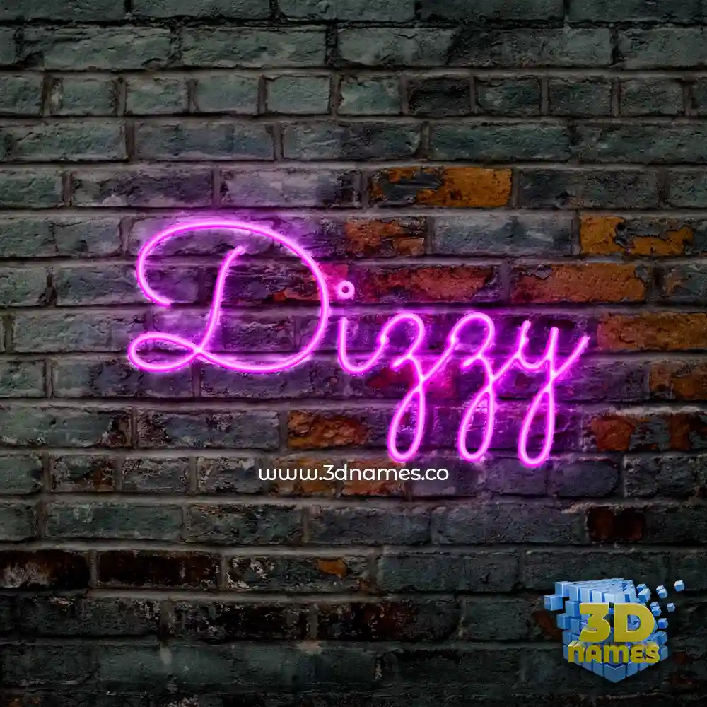 dizzy in Pink Neon style - 3D name wallpaper