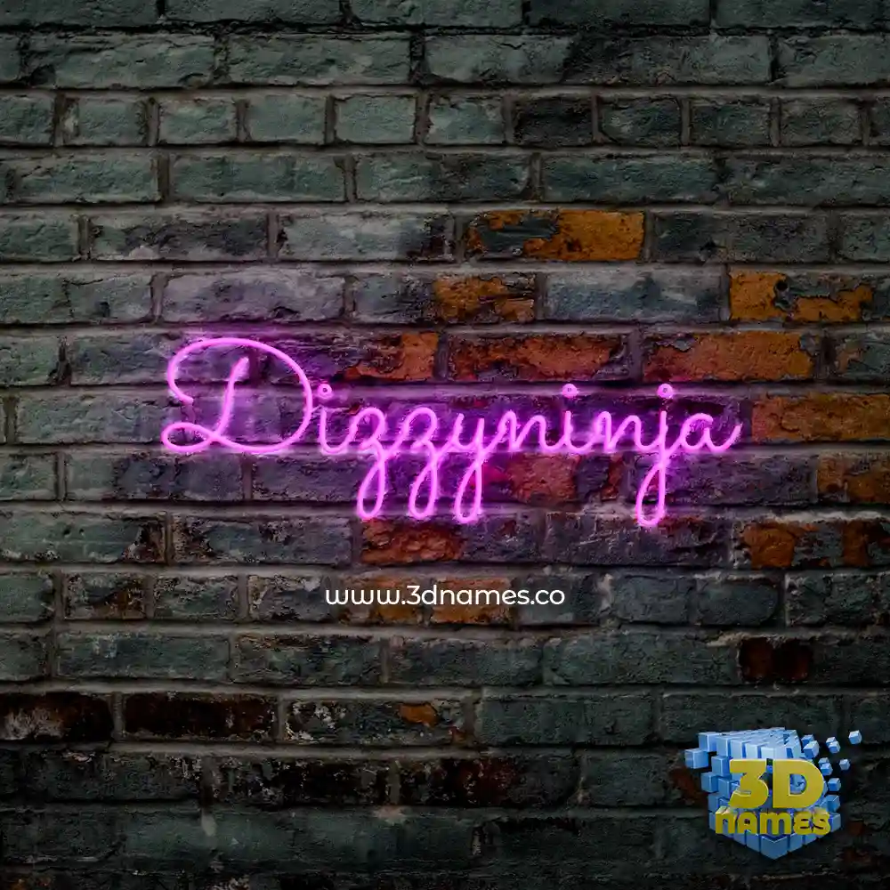 dizzyninja in Pink Neon style - 3D name wallpaper