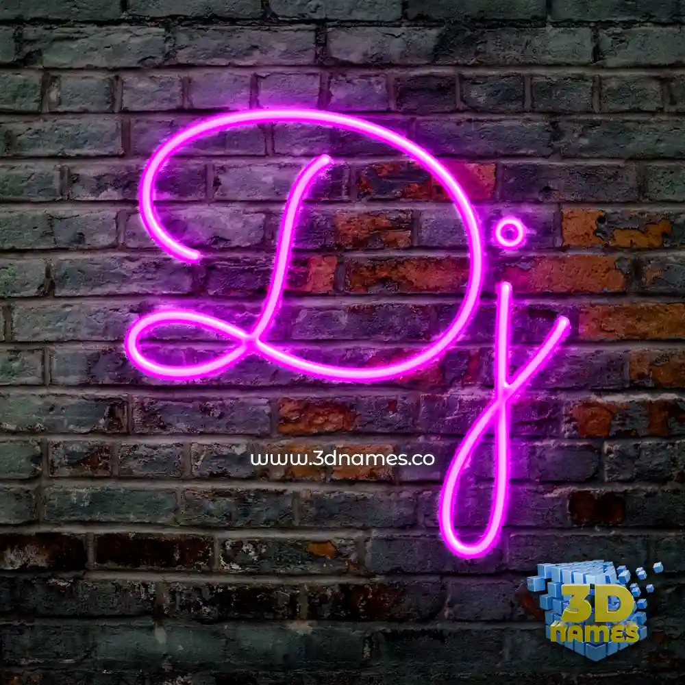 dj in Pink Neon style - 3D name wallpaper