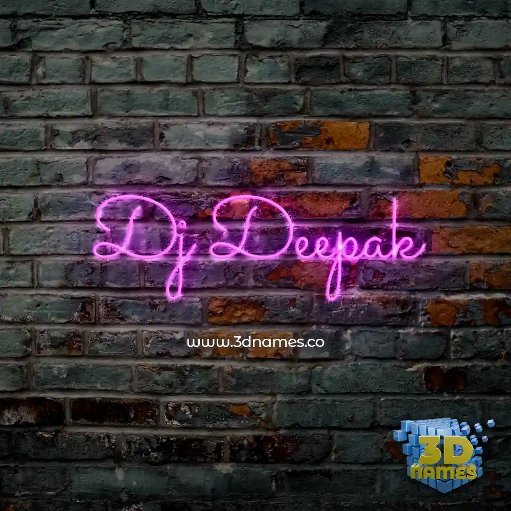 dj deepak in Pink Neon style - 3D name wallpaper