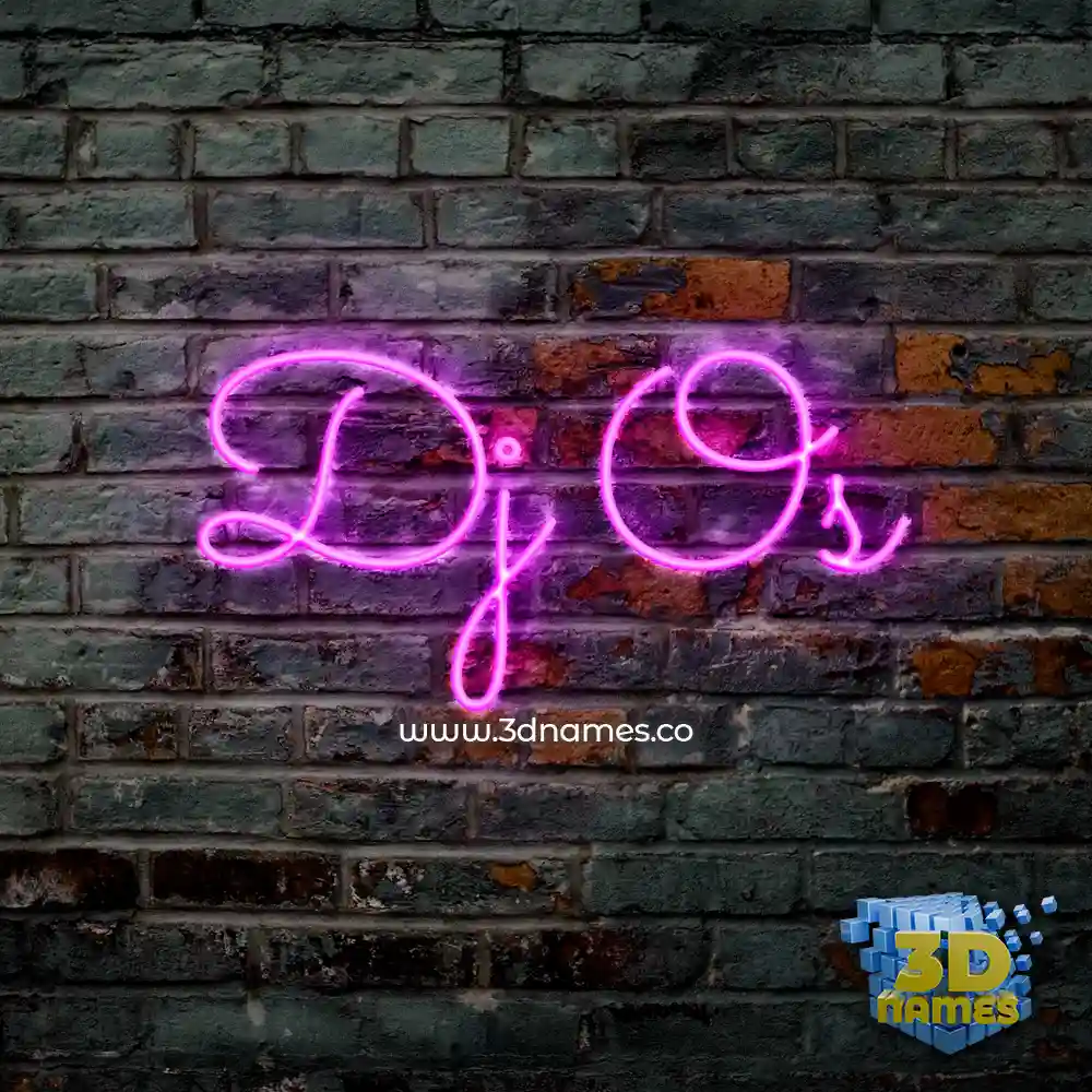 dj os in Pink Neon style - 3D name wallpaper