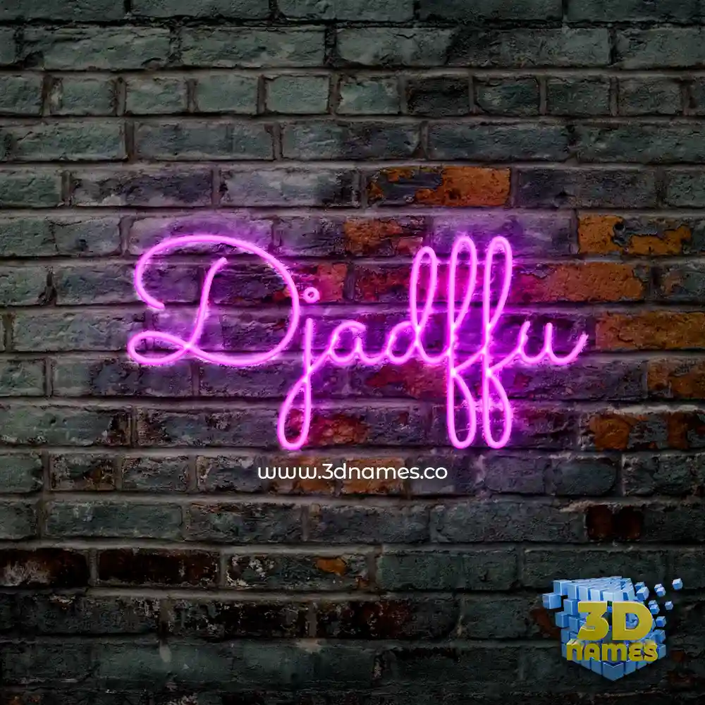 djadffu in Pink Neon style - 3D name wallpaper