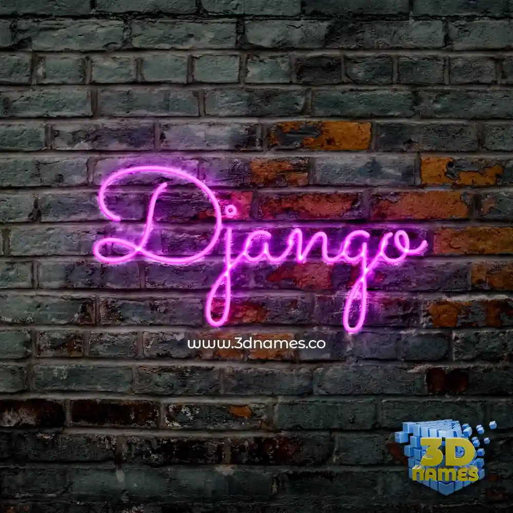 django in Pink Neon style - 3D name wallpaper