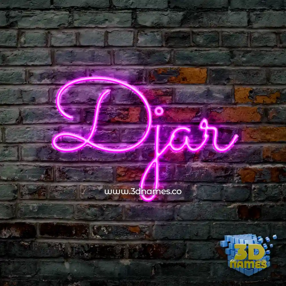 djar in Pink Neon style - 3D name wallpaper