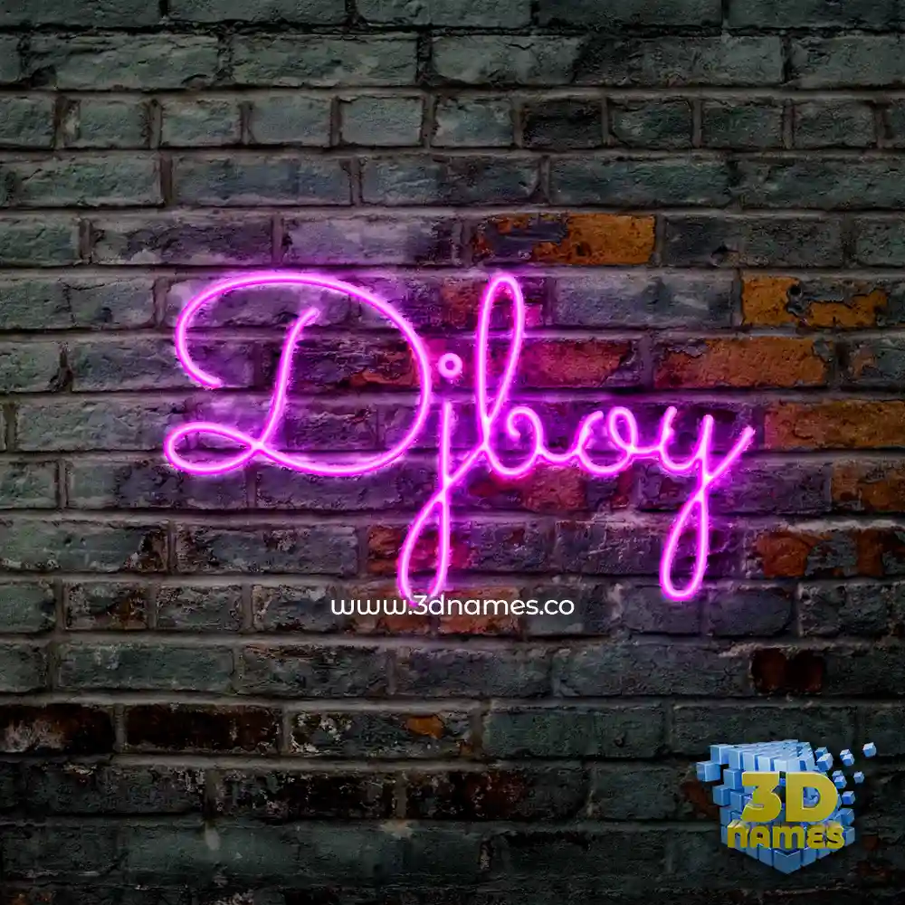 djboy in Pink Neon style - 3D name wallpaper