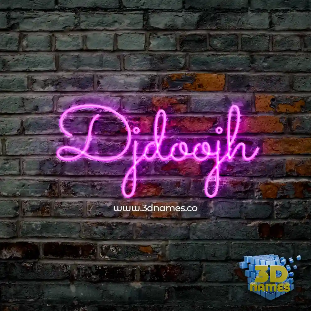 djdoojh in Pink Neon style - 3D name wallpaper
