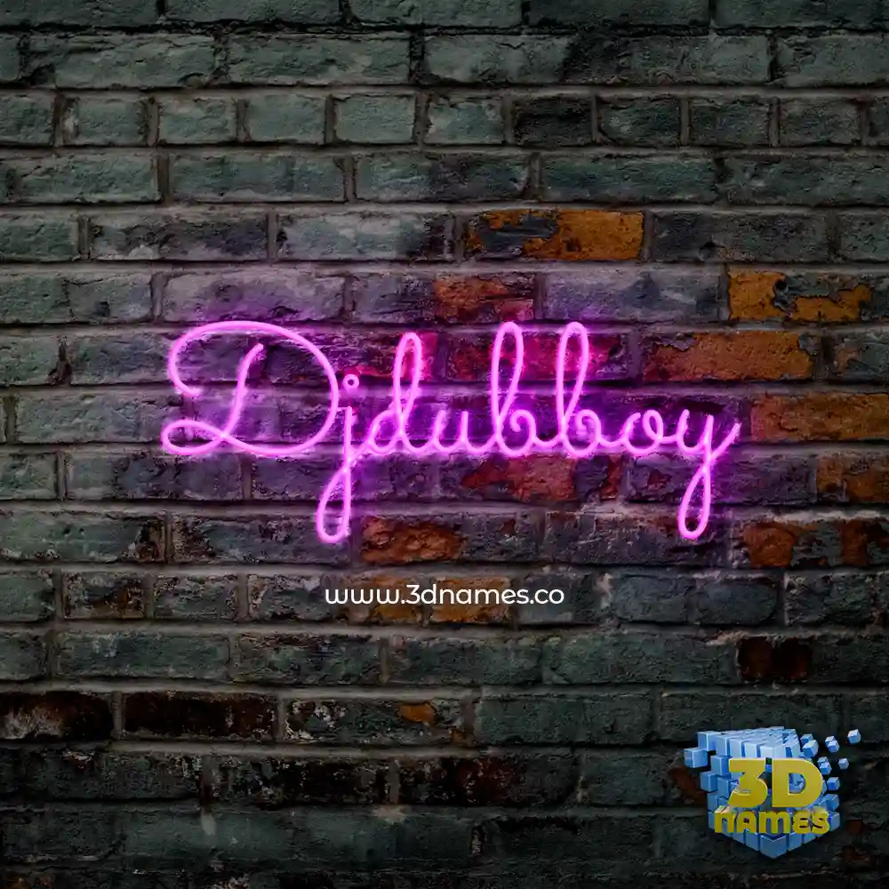 djdubboy in Pink Neon style - 3D name wallpaper