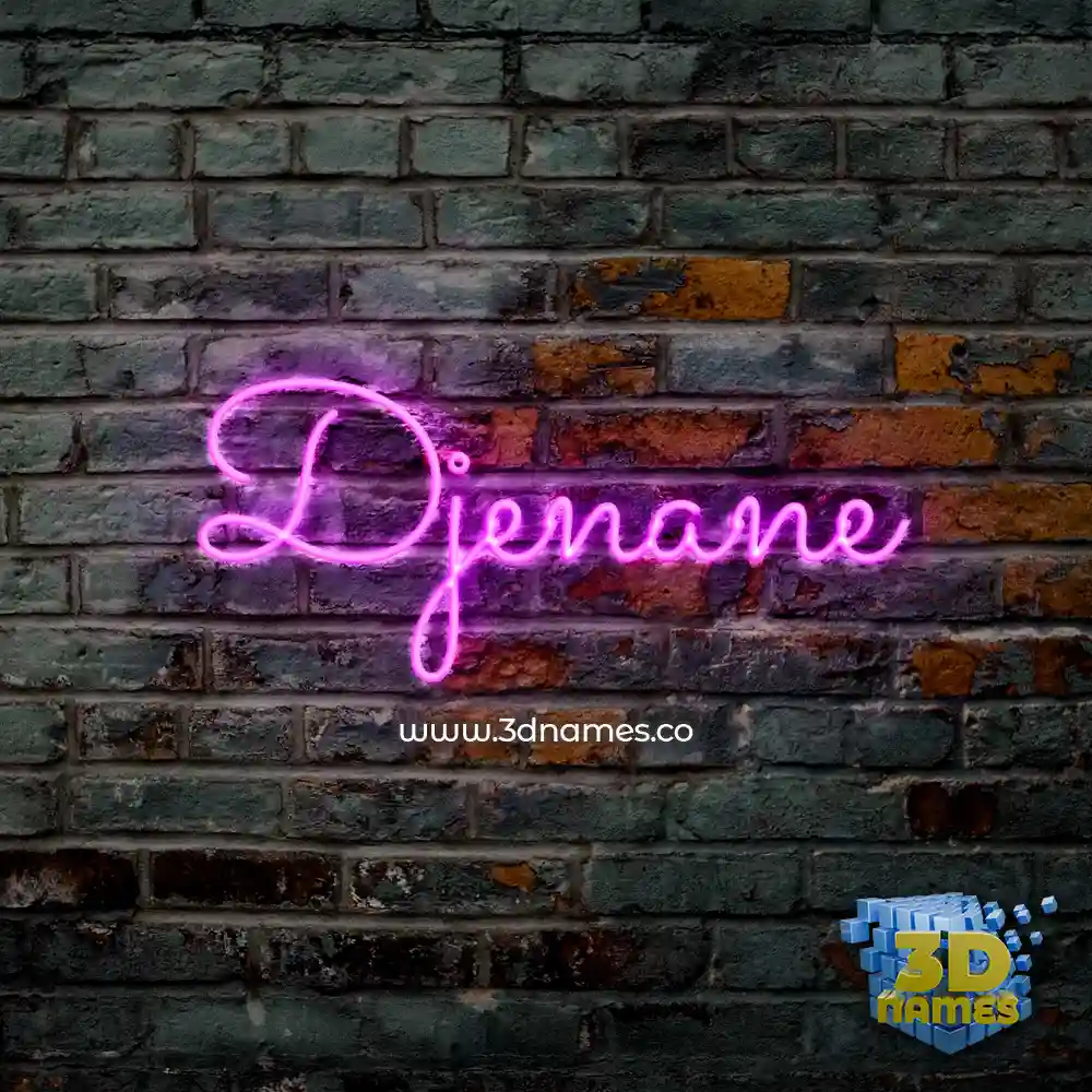 djenane in Pink Neon style - 3D name wallpaper