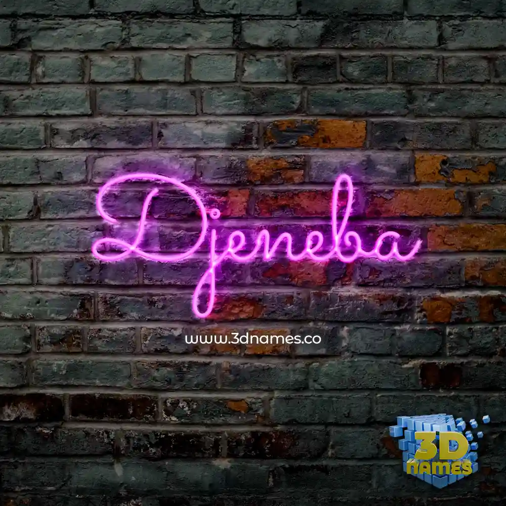 djeneba in Pink Neon style - 3D name wallpaper