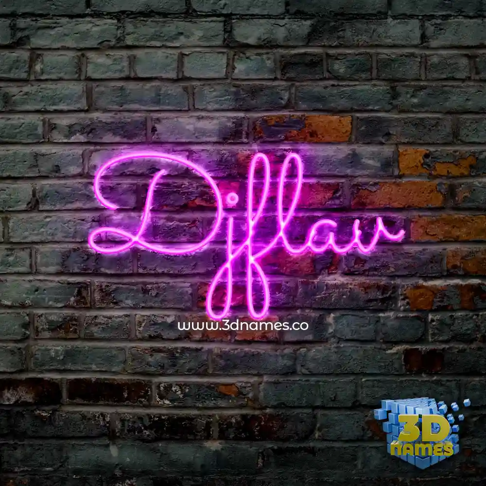 djflav in Pink Neon style - 3D name wallpaper