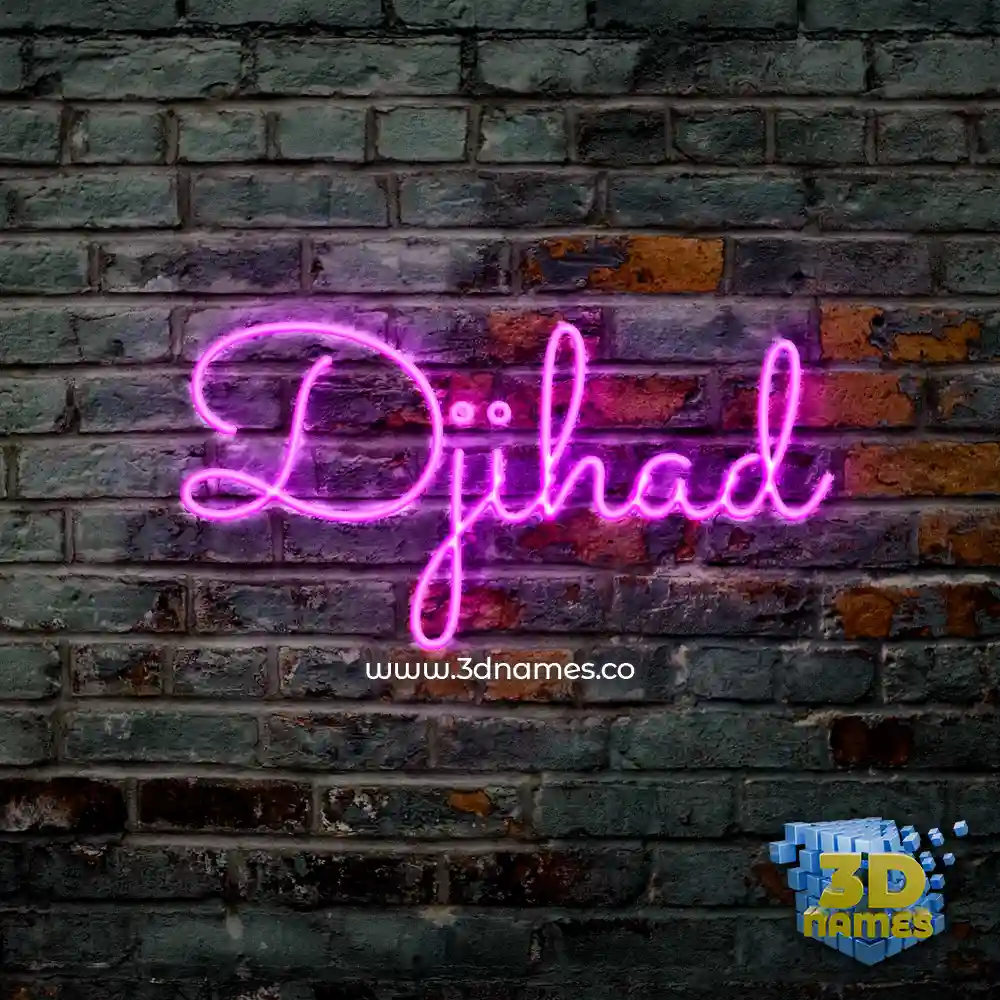 djihad in Pink Neon style - 3D name wallpaper