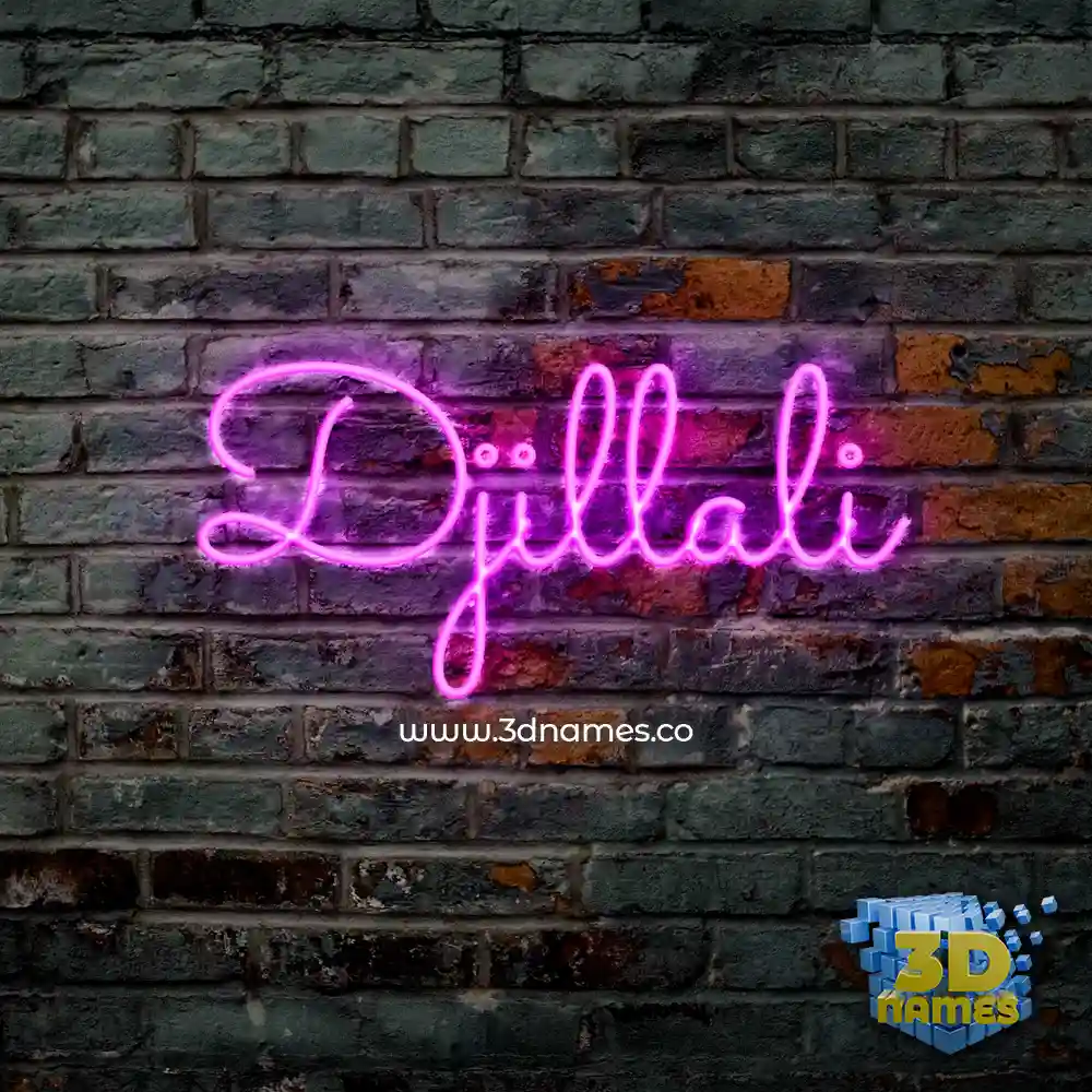 djillali in Pink Neon style - 3D name wallpaper