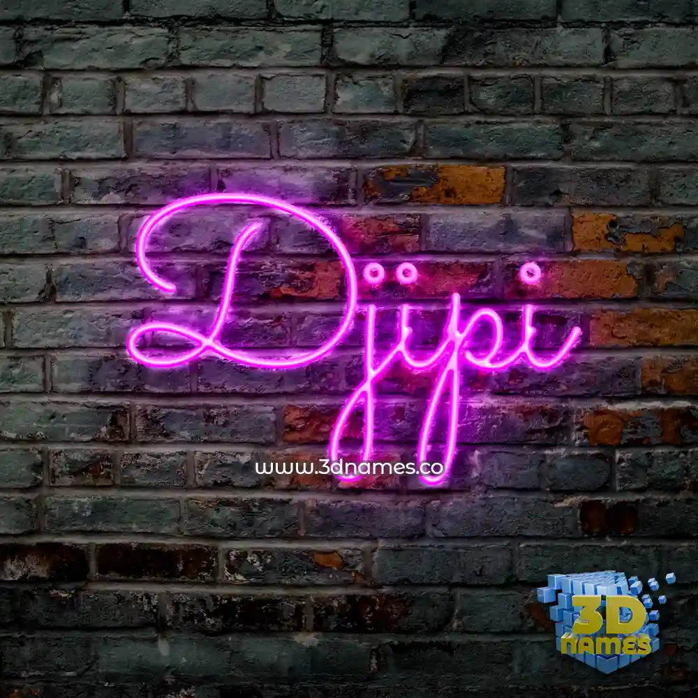 djipi in Pink Neon style - 3D name wallpaper