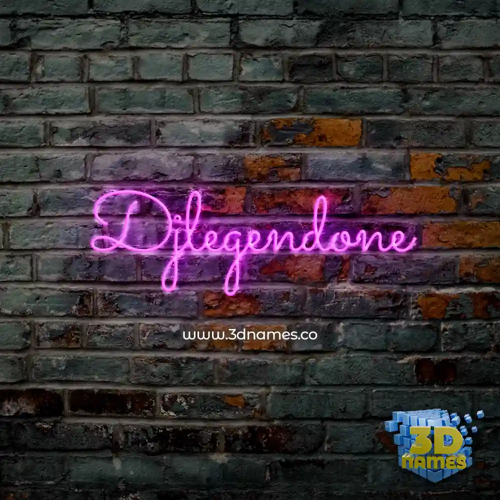 djlegendone in Pink Neon style - 3D name wallpaper