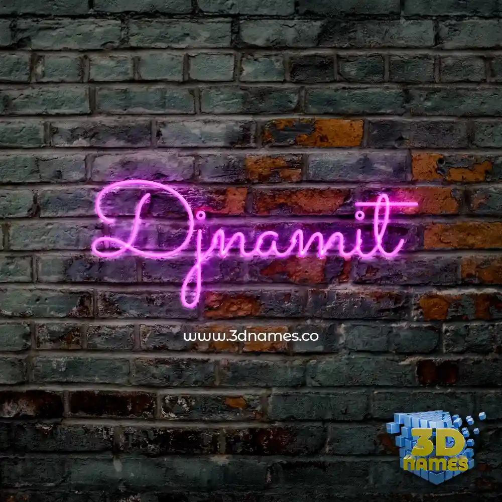 djnamit in Pink Neon style - 3D name wallpaper