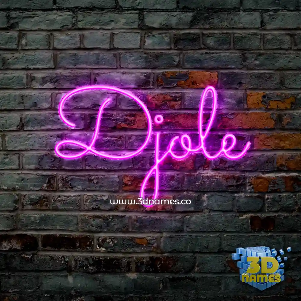 djole in Pink Neon style - 3D name wallpaper