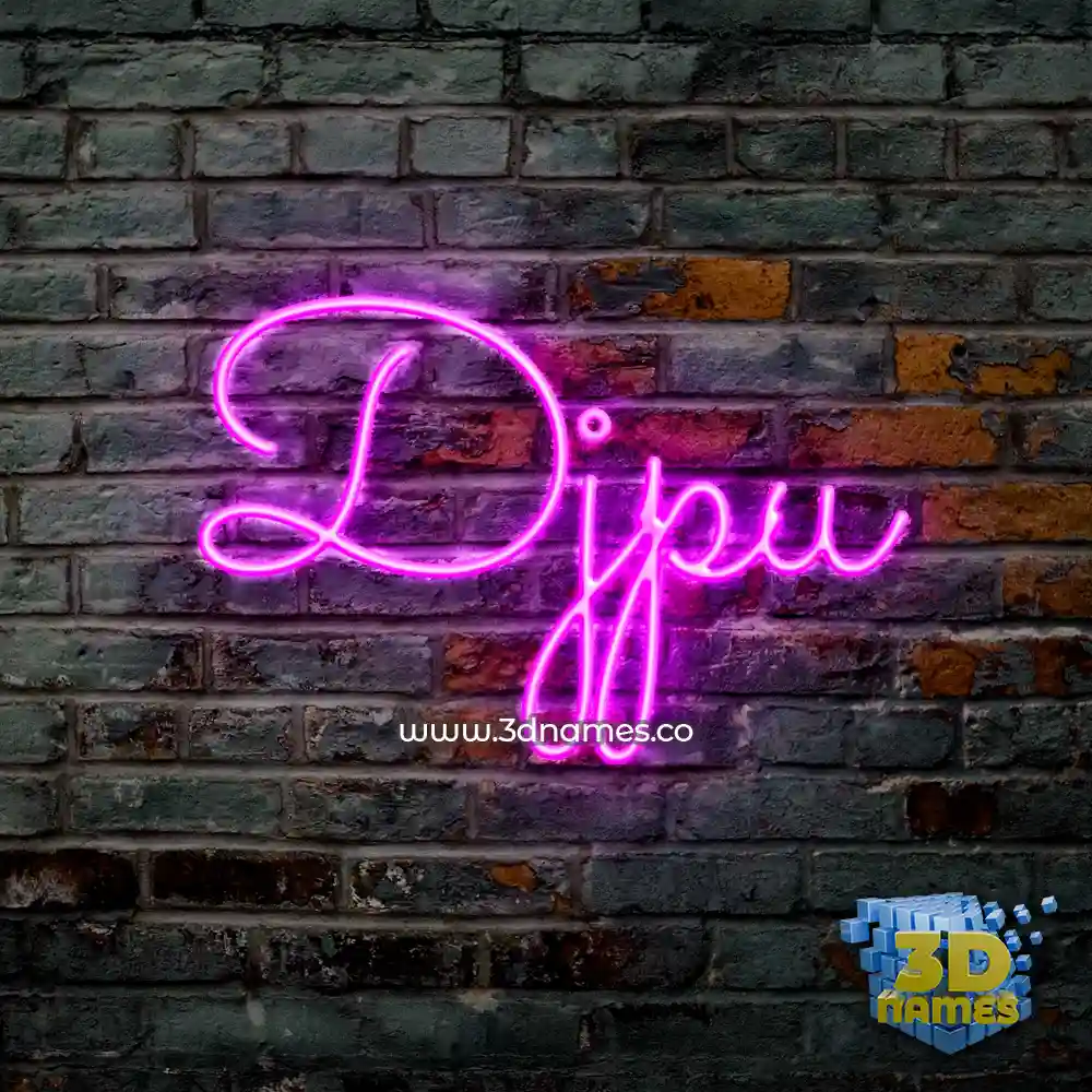 djpu in Pink Neon style - 3D name wallpaper
