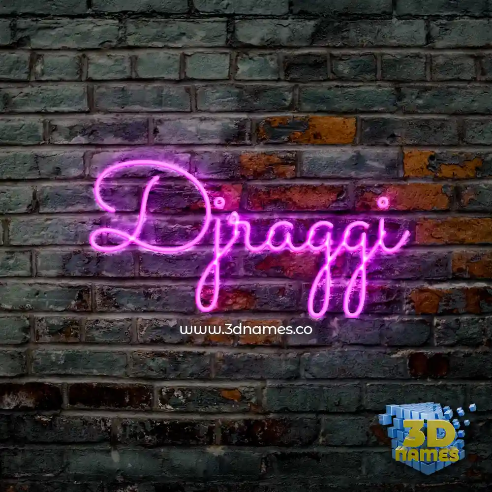 djraggi in Pink Neon style - 3D name wallpaper