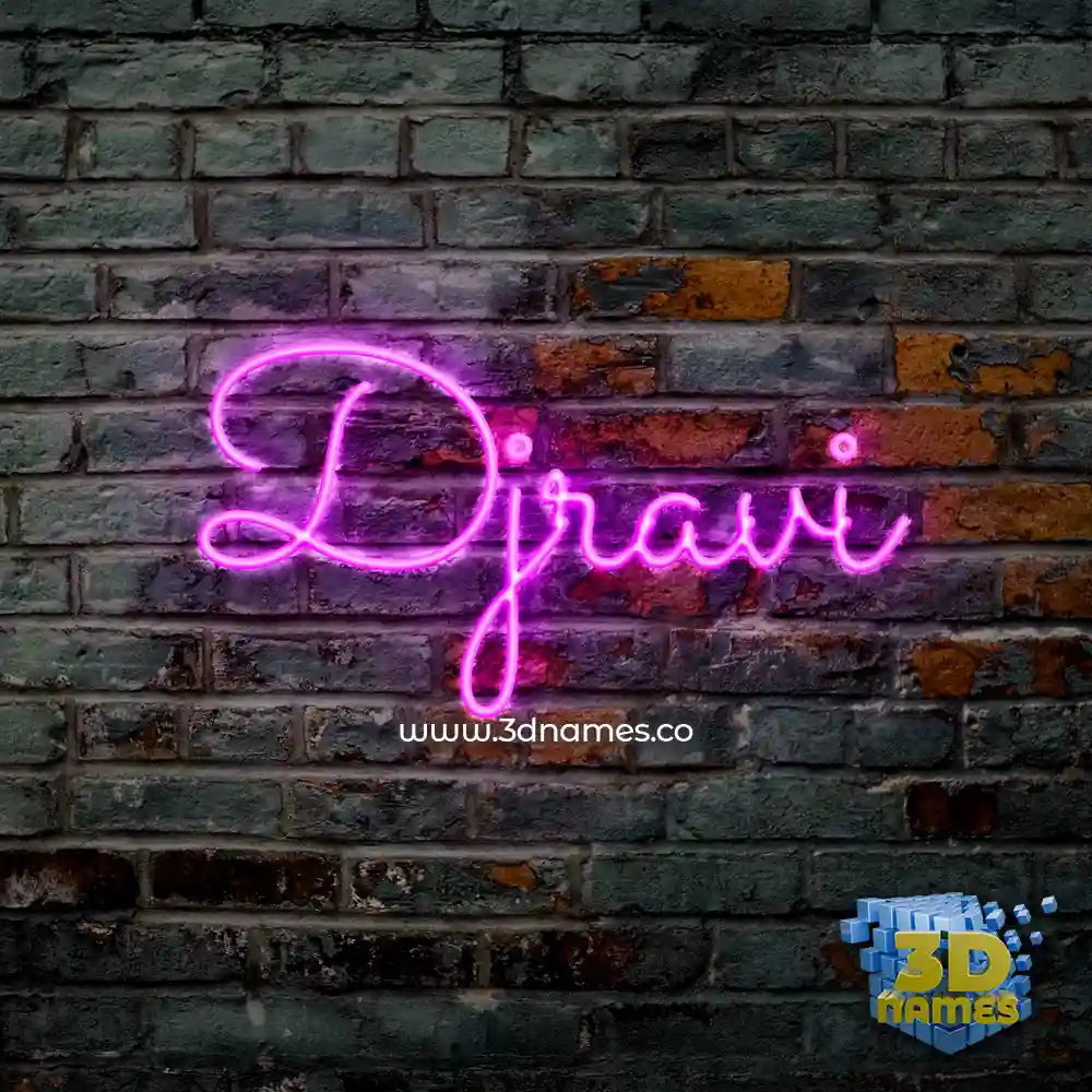 djravi in Pink Neon style - 3D name wallpaper