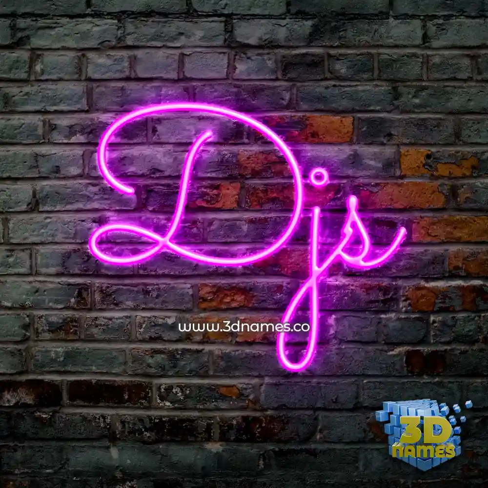 djs in Pink Neon style - 3D name wallpaper