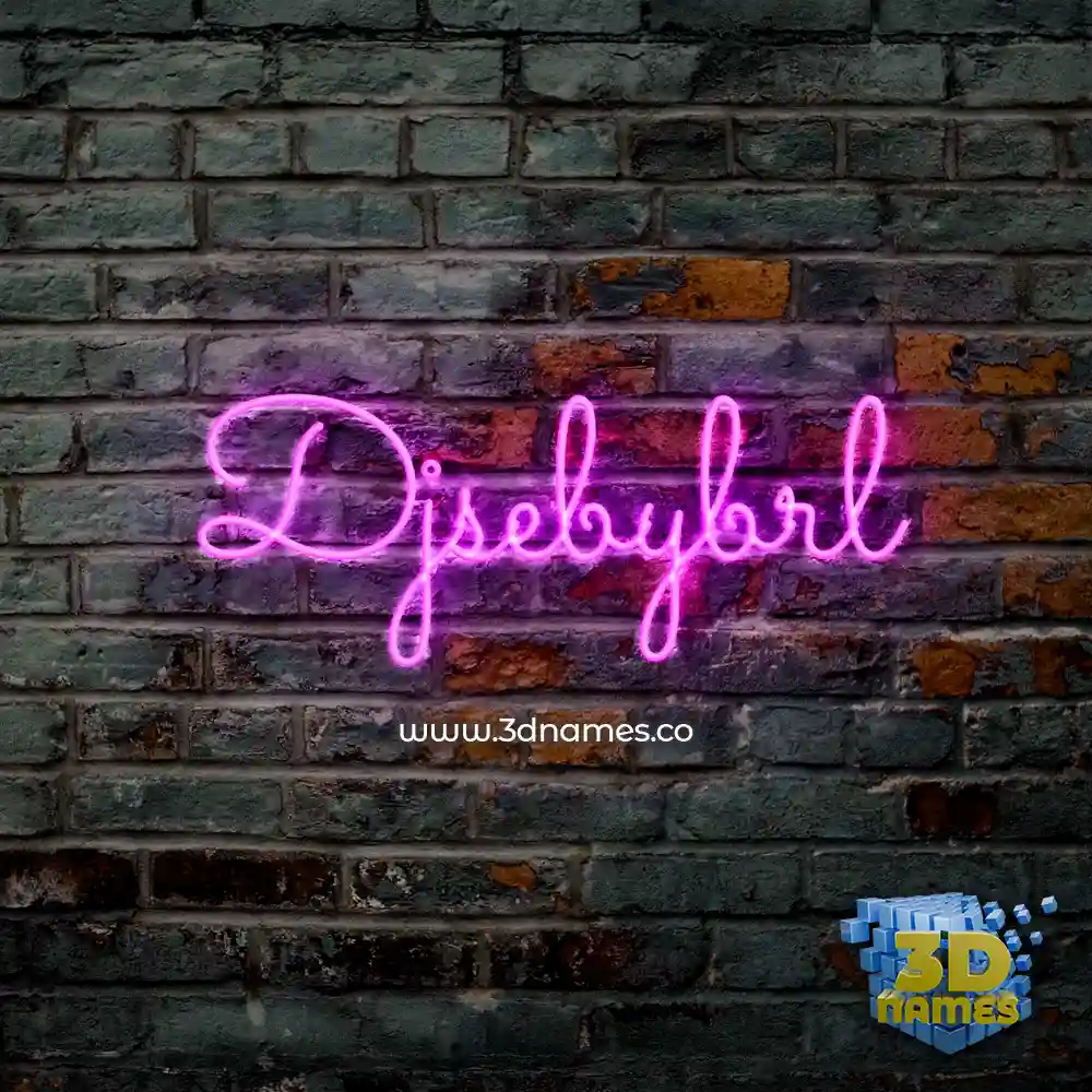 djsebybrl in Pink Neon style - 3D name wallpaper