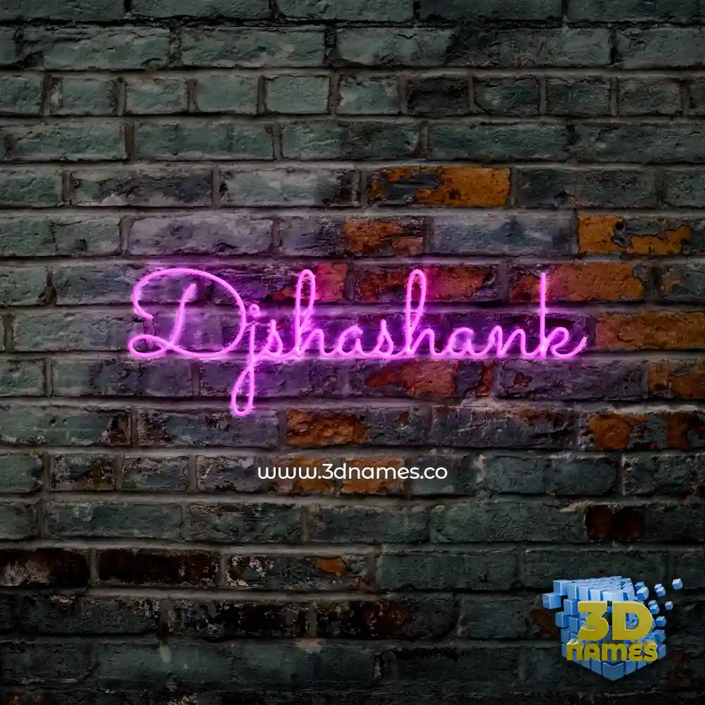 djshashank in Pink Neon style - 3D name wallpaper