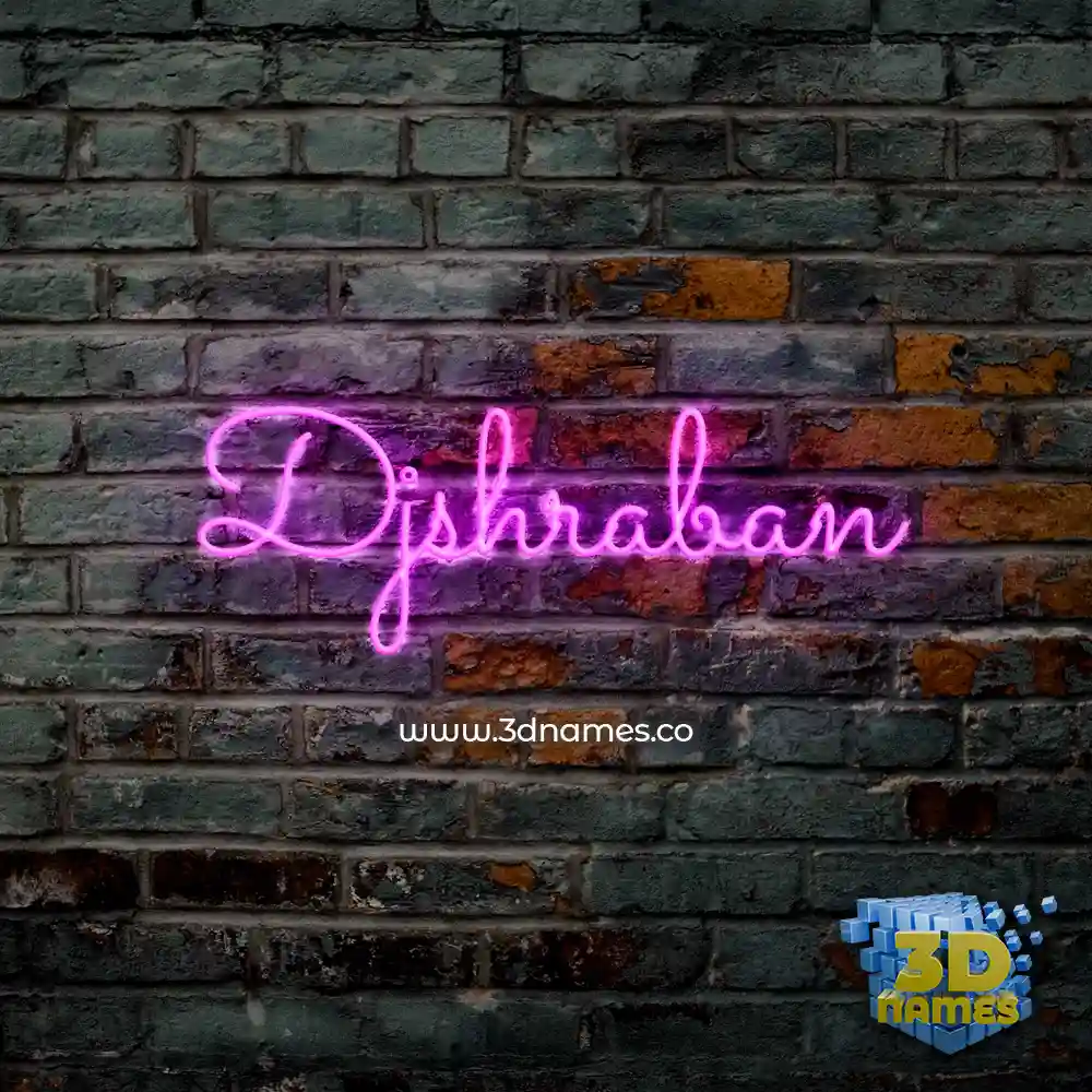 djshraban in Pink Neon style - 3D name wallpaper