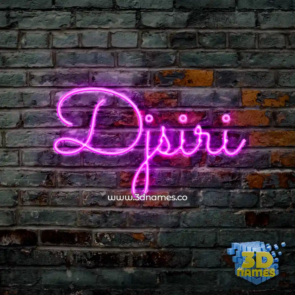 djsiri in Pink Neon style - 3D name wallpaper