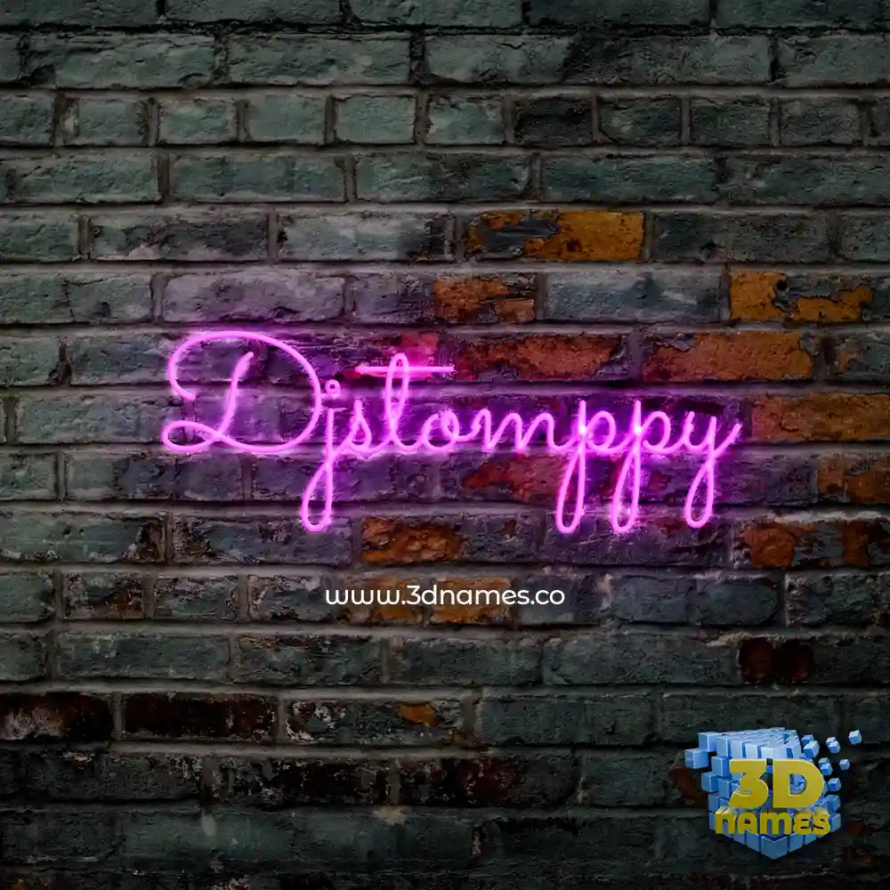 djstomppy in Pink Neon style - 3D name wallpaper