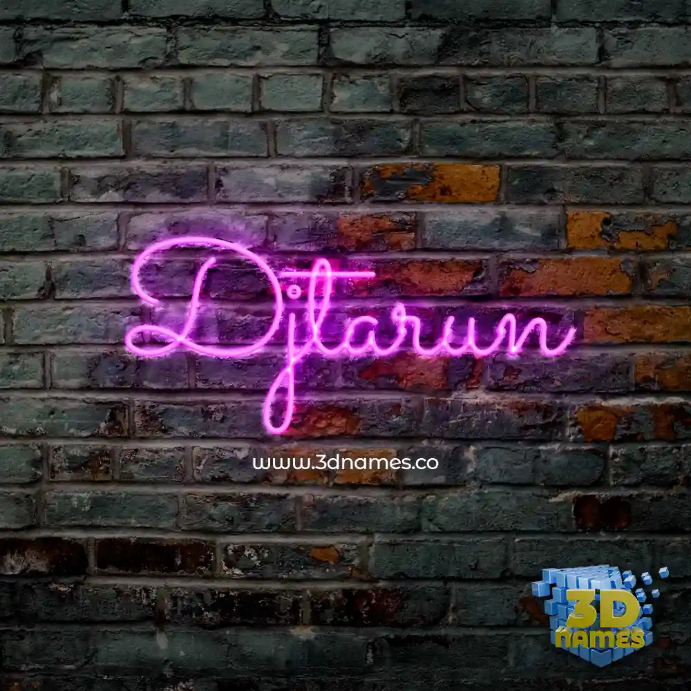 djtarun in Pink Neon style - 3D name wallpaper