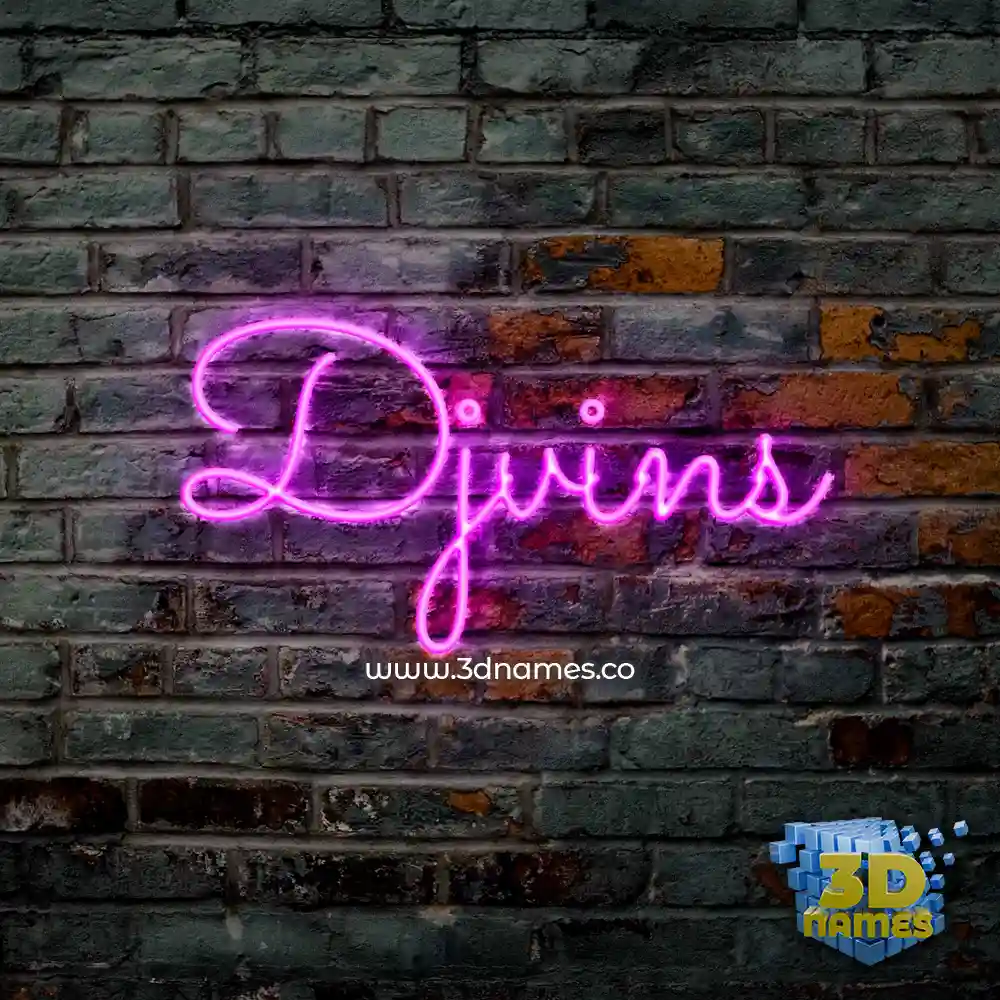 djvins in Pink Neon style - 3D name wallpaper