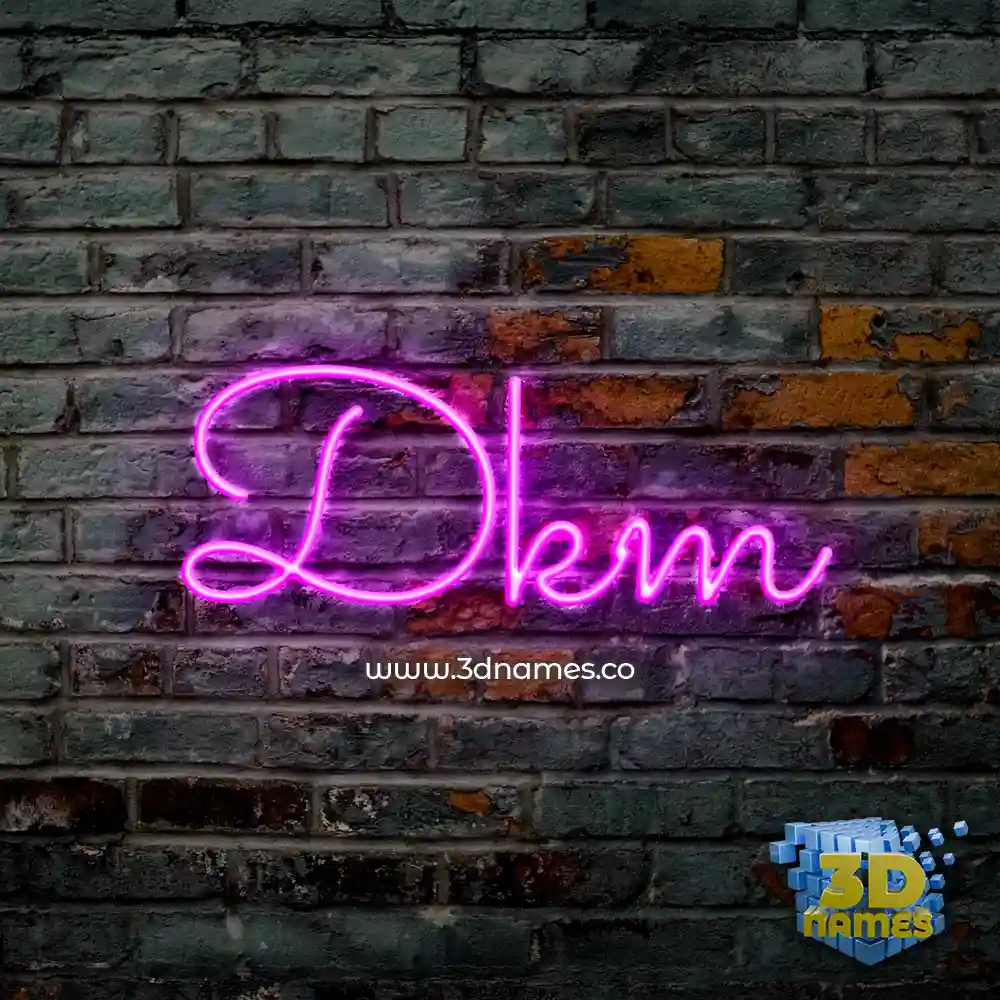 dkm in Pink Neon style - 3D name wallpaper