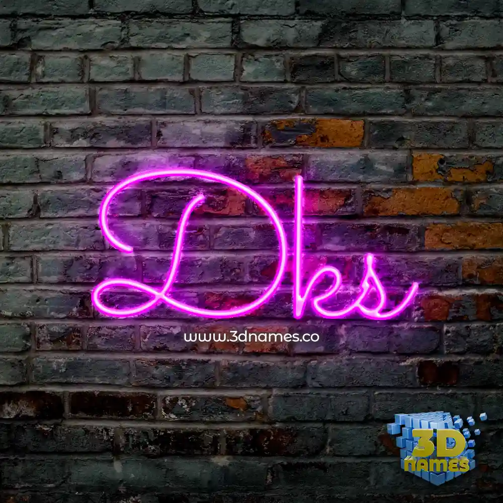 dks in Pink Neon style - 3D name wallpaper