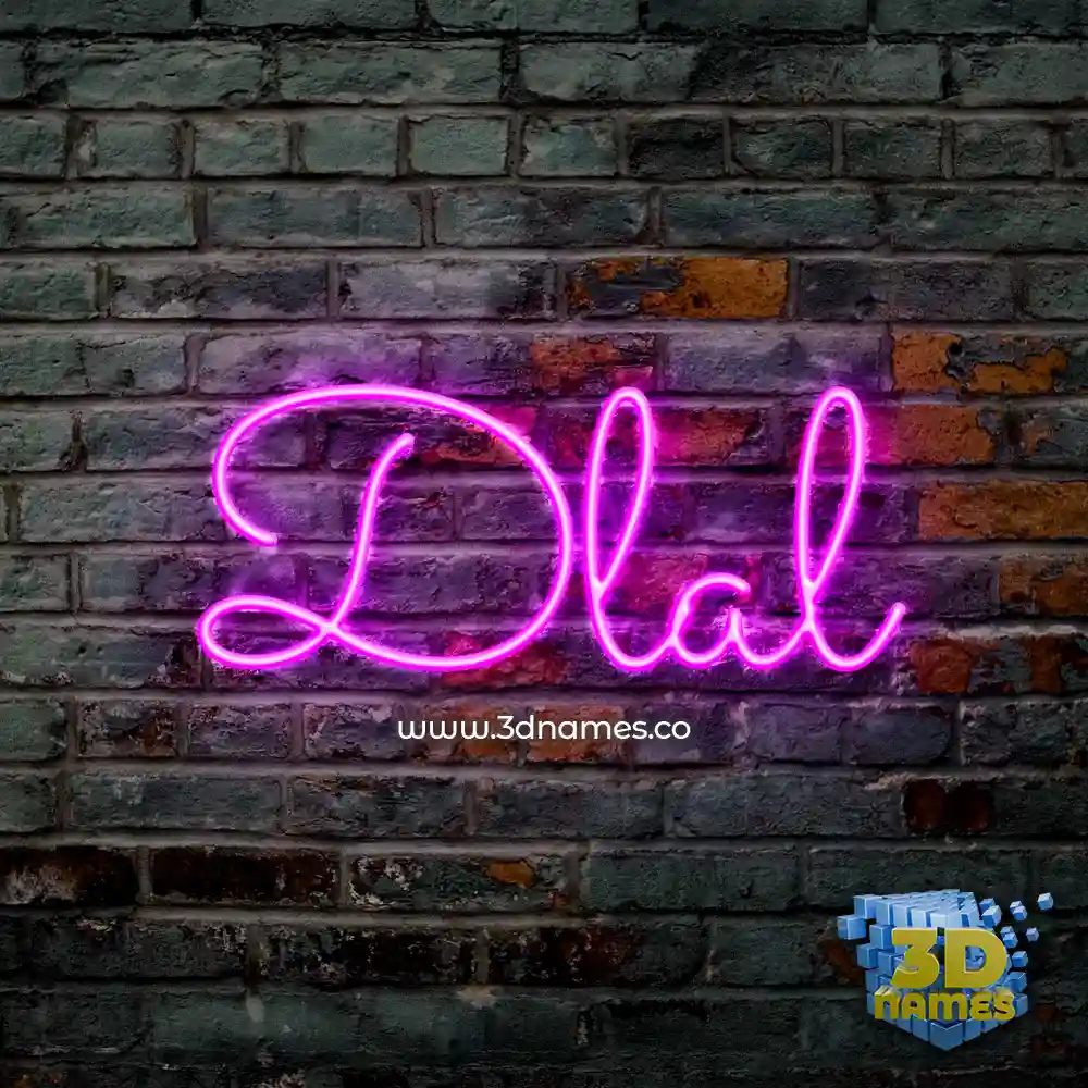 dlal in Pink Neon style - 3D name wallpaper