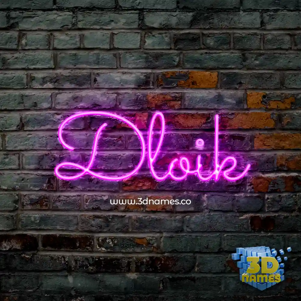 dloik in Pink Neon style - 3D name wallpaper